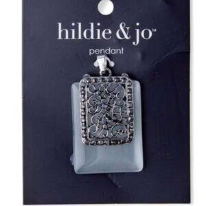 Antique Silver Rectangular Pendant by hildie & jo